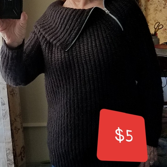Forever 21 Black Cowl Neck Sweater - Picture 1 of 8